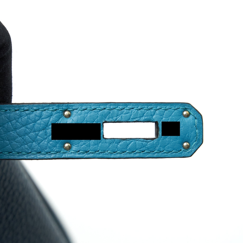 HERMES SO KELLY 22 TOGO BLUE COLVERT / TURQUOISE SHW