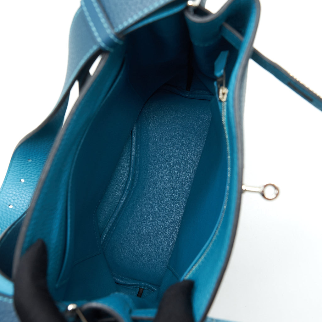 HERMES SO KELLY 22 TOGO BLUE COLVERT / TURQUOISE SHW