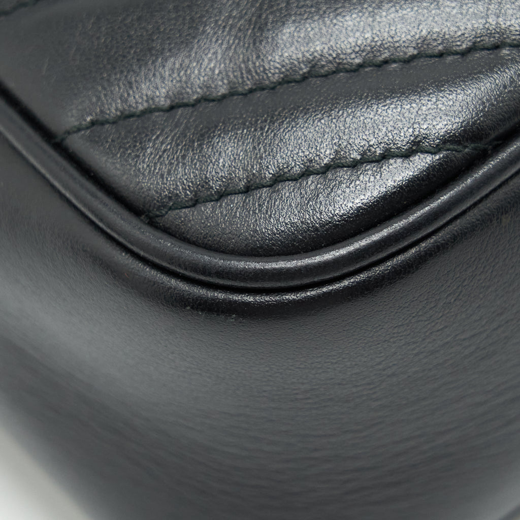 GUCCI GG MARMONT MATELASSE SHOULDER BAG BLACK GHW