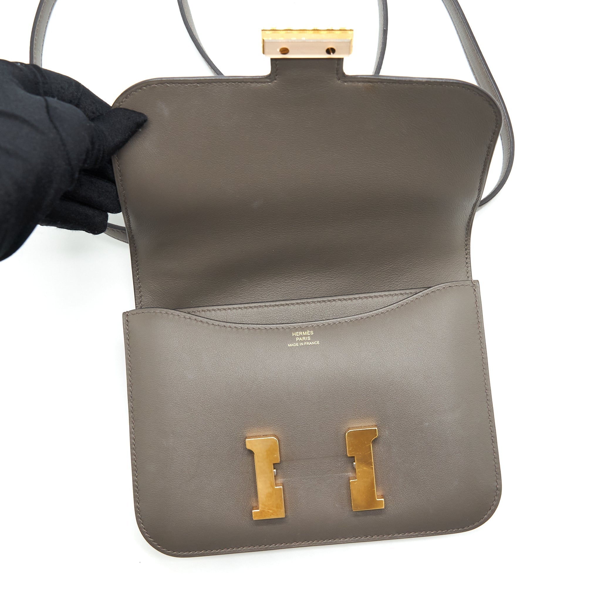 HERMES MINI CONSTANCE SWIFT 8F GRIS ETAIN RGHW