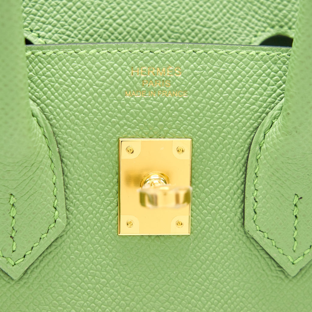 HERMES BIRKIN 25 SELLIER VERT CRIQUET GHW