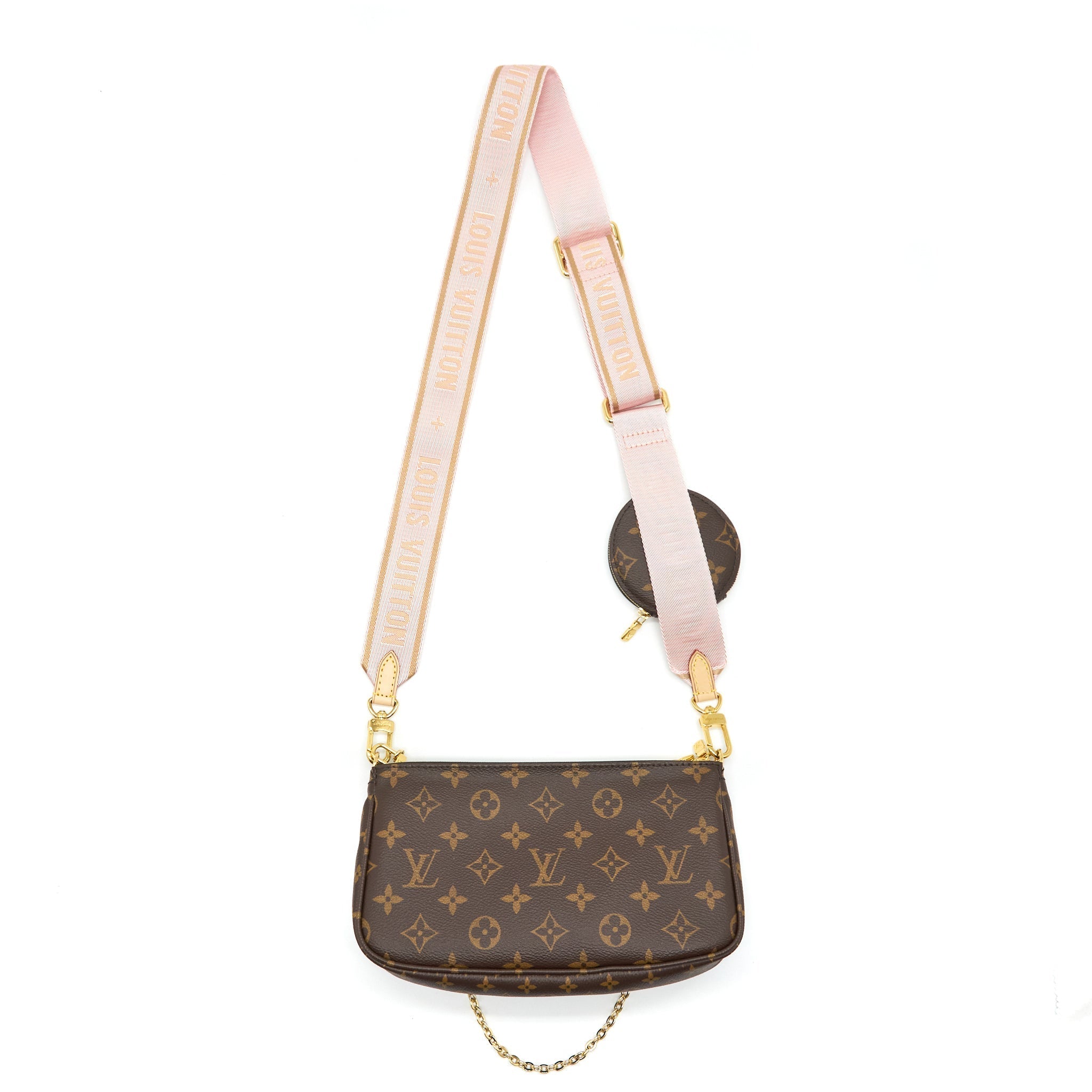 LOUIS VUITTON MULTI POCHETTE ACCESSORIES MONOGRAM CANVAS ROSE CLAIR GHW