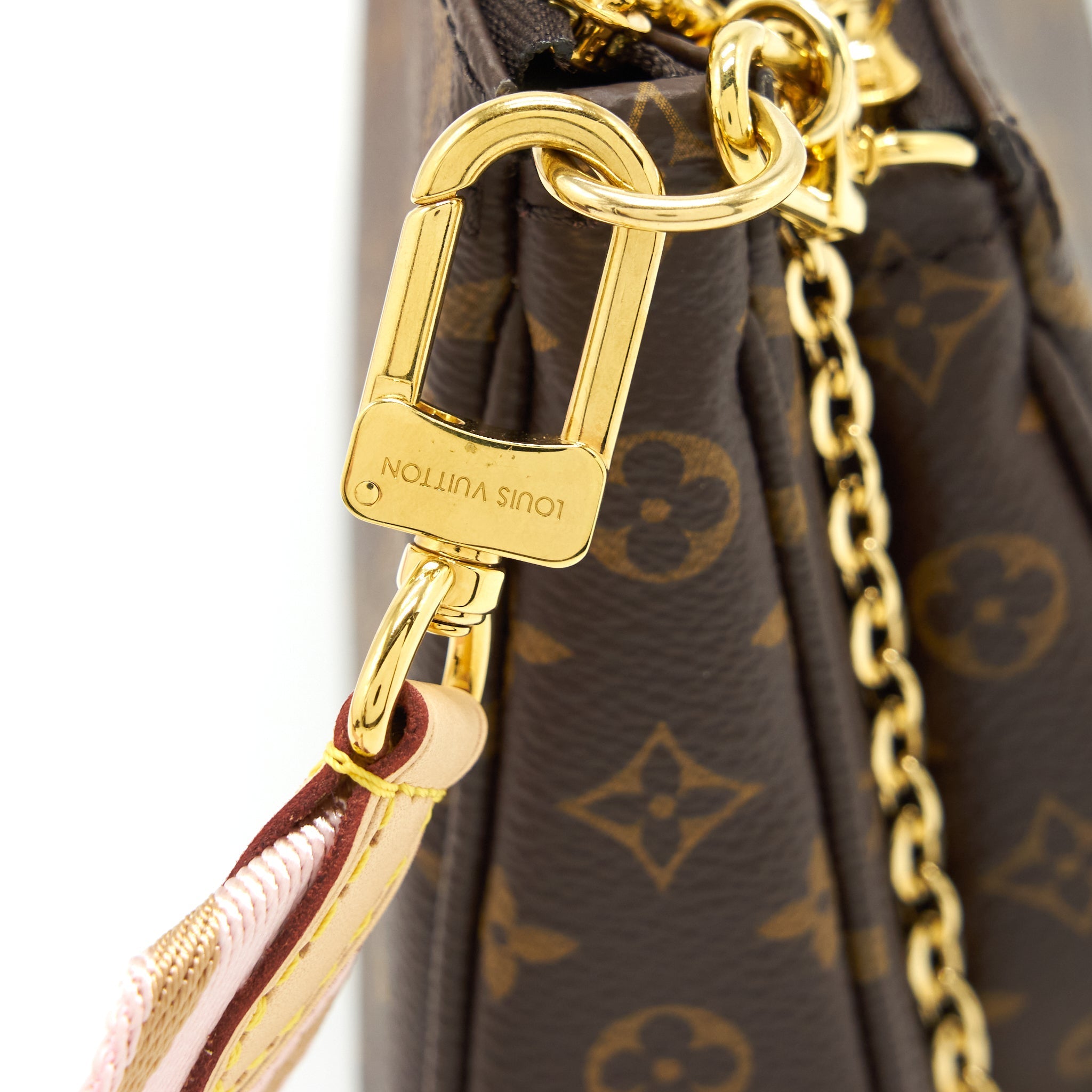 LOUIS VUITTON MULTI POCHETTE ACCESSORIES MONOGRAM CANVAS ROSE CLAIR GHW