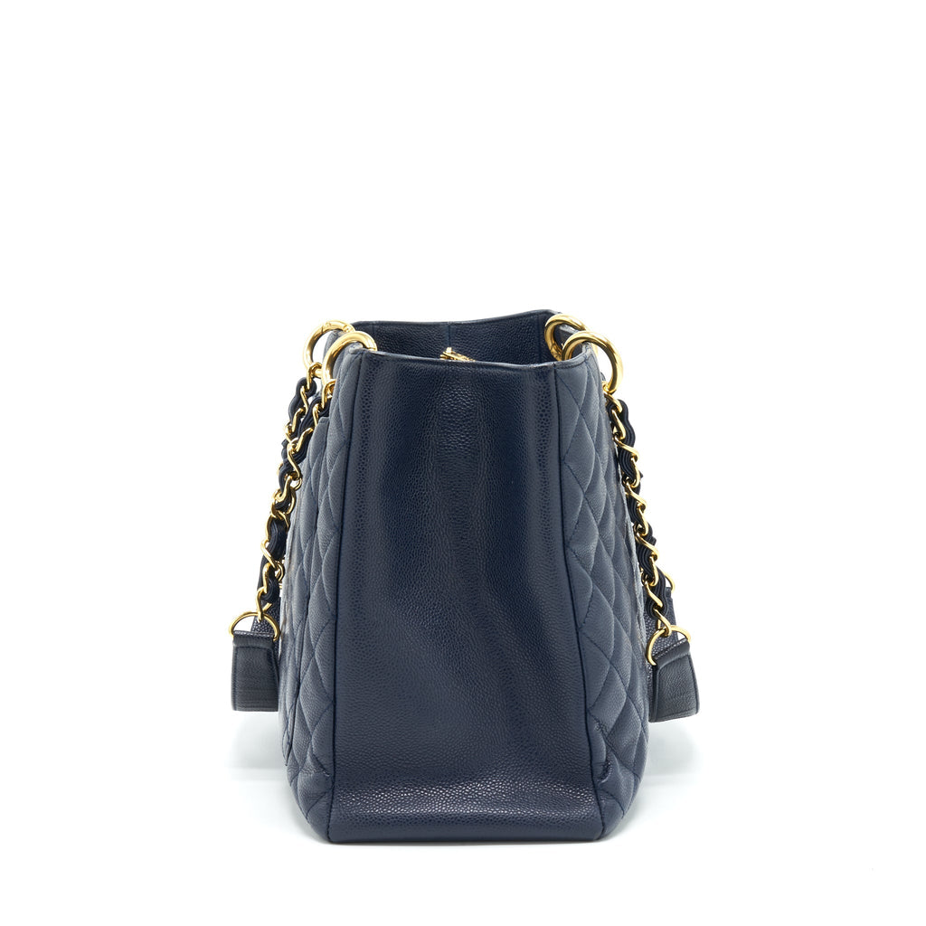 CHANEL GRAND SHOPPING TOTE XL CAVIAR NAVY GHW