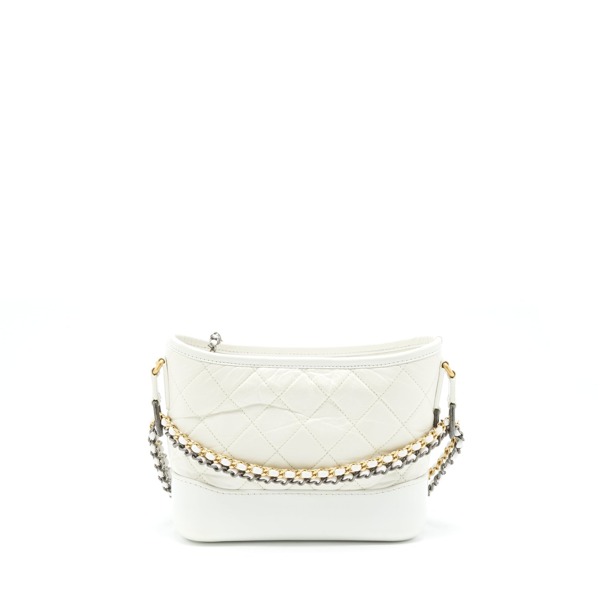 CHANEL SMALL GABRIELLE HOBO BAG CALFSKIN WHITE MULTICOLOUR HARDWARE