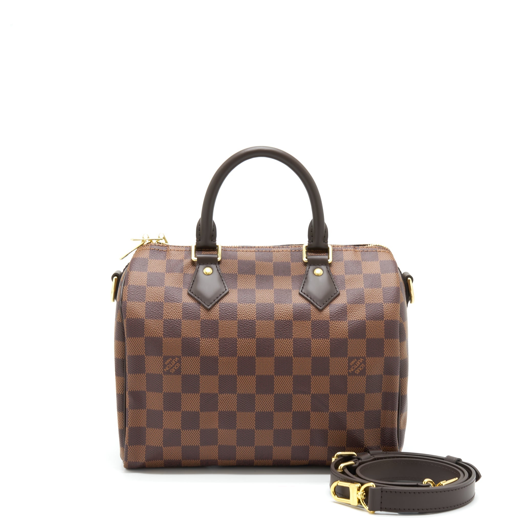 LOUIS VUITTON SPEEDY BANDOULIERE 25 DAMIER EBENE CANVAS GHW