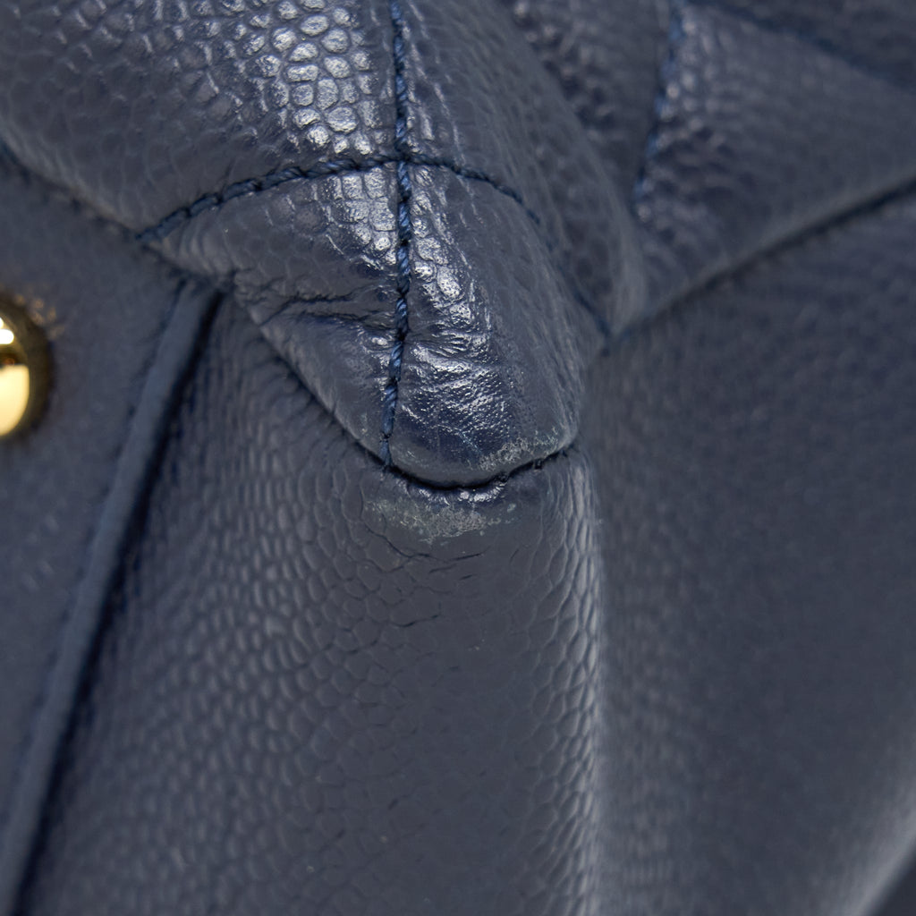 CHANEL GRAND SHOPPING TOTE XL CAVIAR NAVY GHW
