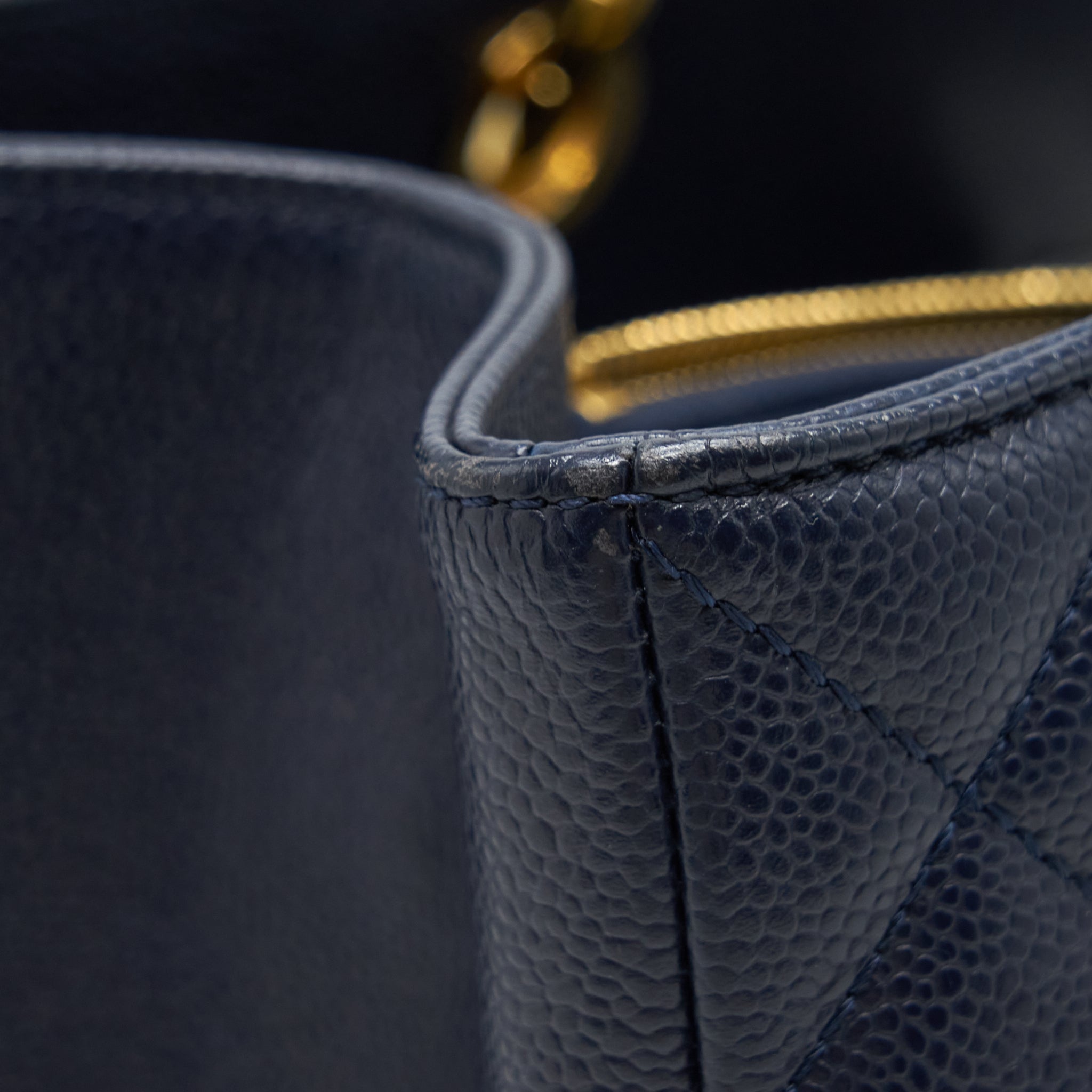 CHANEL GRAND SHOPPING TOTE XL CAVIAR NAVY GHW