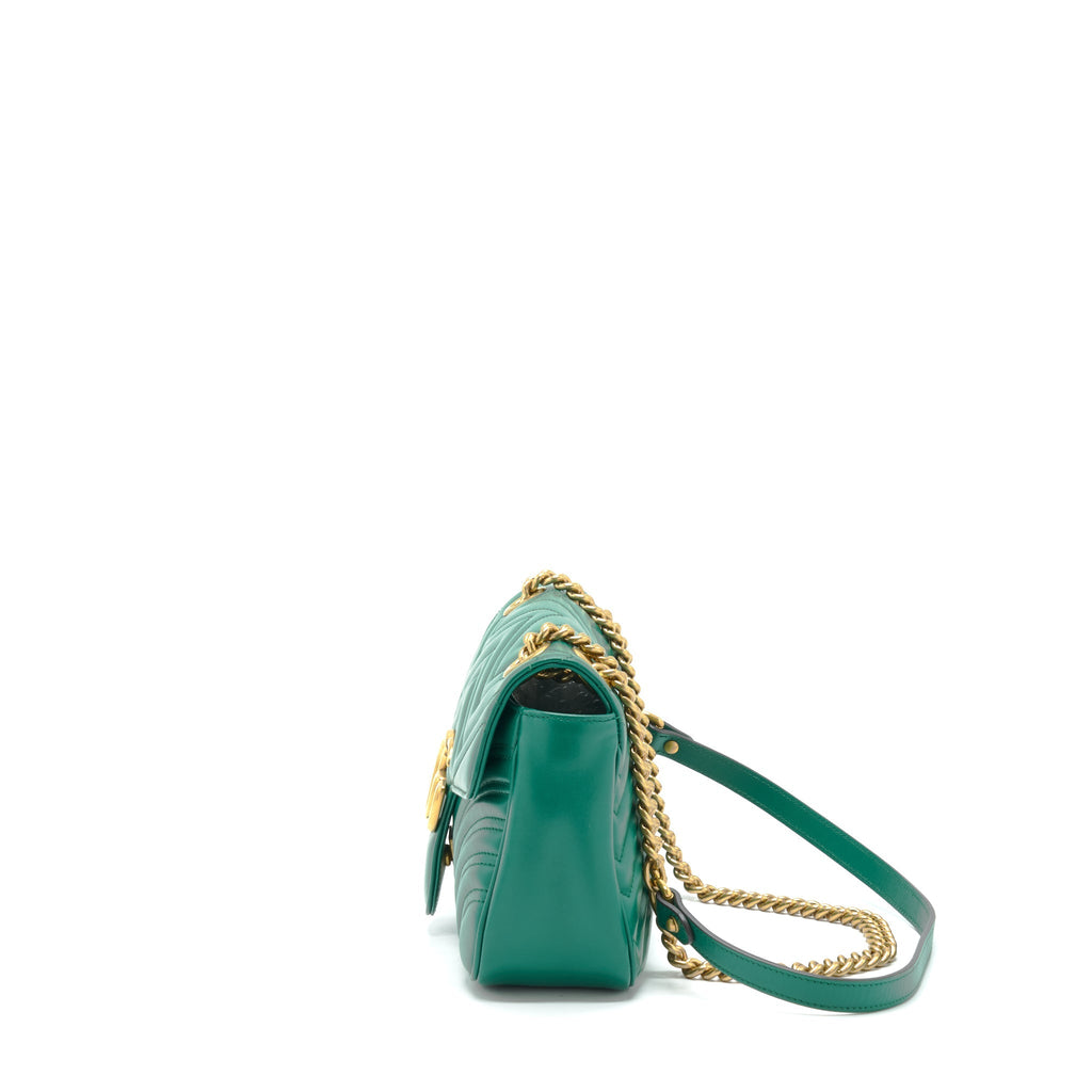 GUCCI SMALL MARMONT BAG GREEN GHW