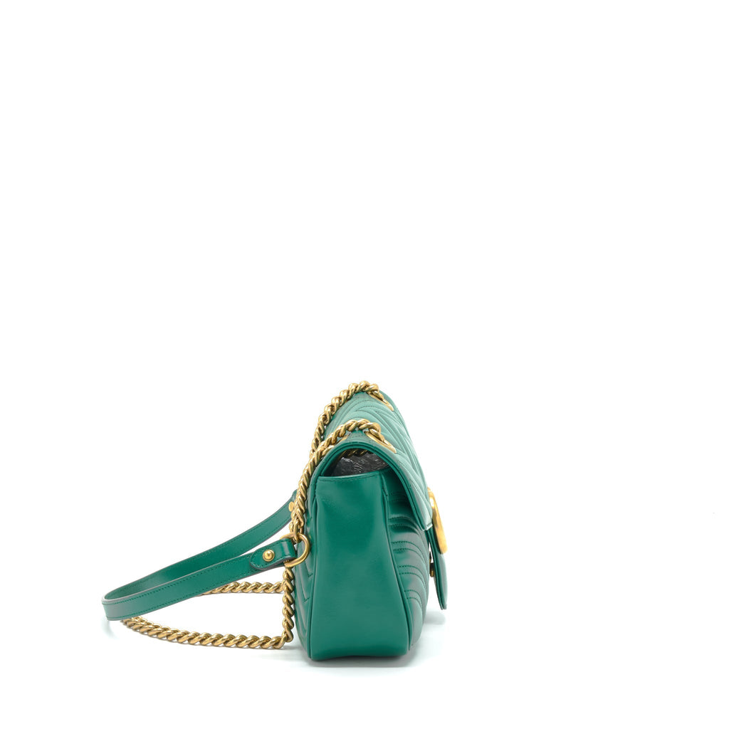 GUCCI SMALL MARMONT BAG GREEN GHW