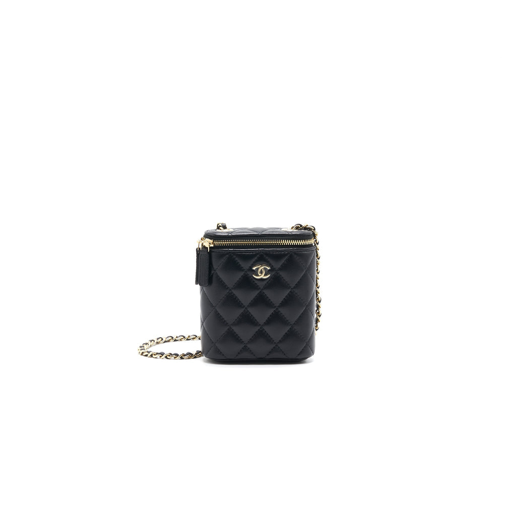 CHANEL 21C LONG VANITY WITH CHAIN LAMBSKIN BLACK WITH LGHW