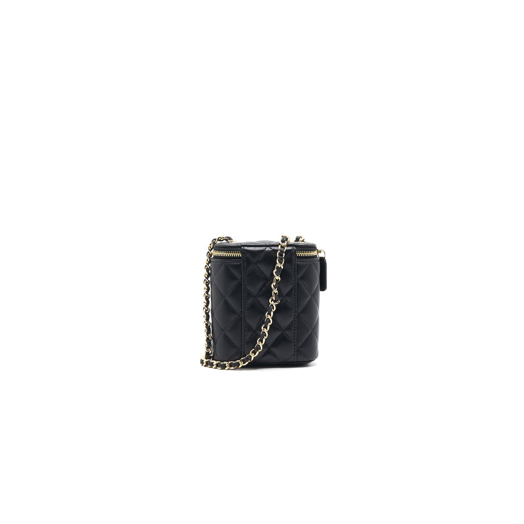 CHANEL 21C LONG VANITY WITH CHAIN LAMBSKIN BLACK WITH LGHW