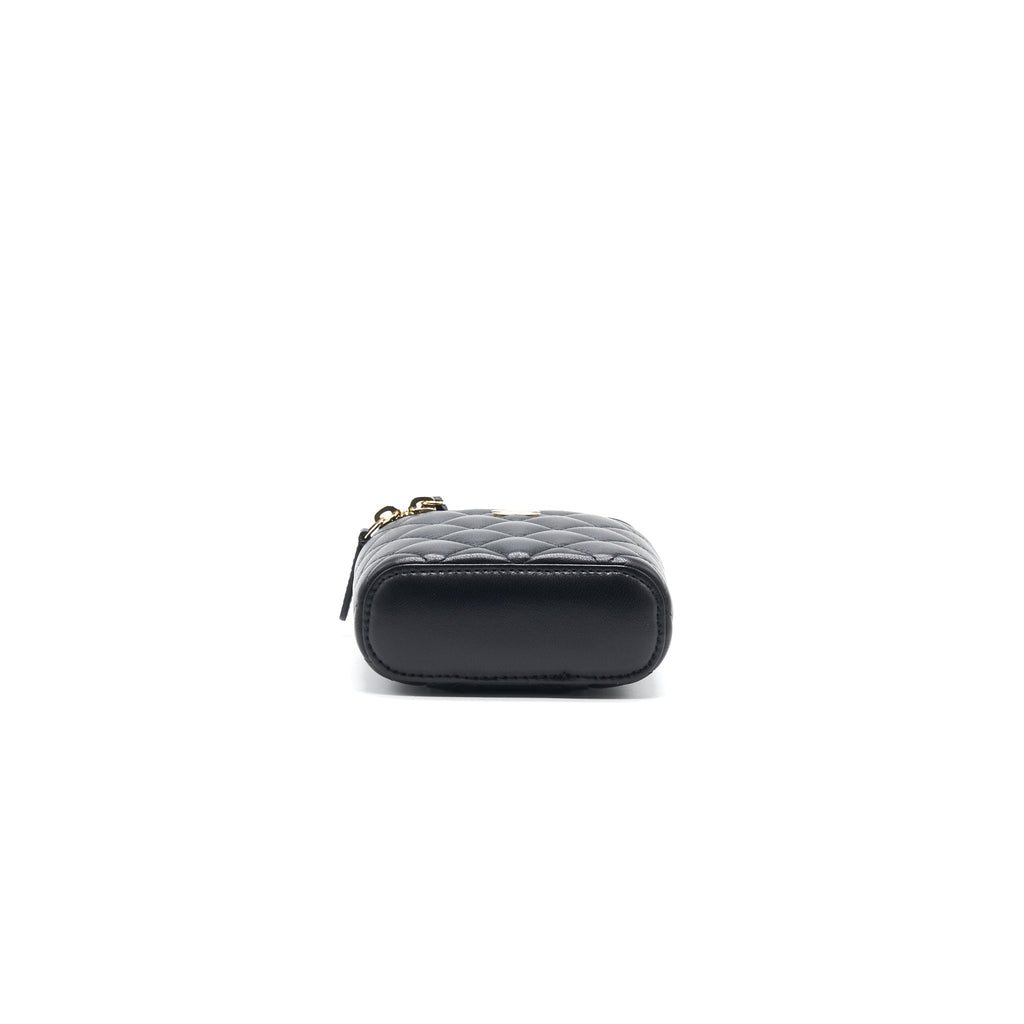 CHANEL 21C LONG VANITY WITH CHAIN LAMBSKIN BLACK WITH LGHW