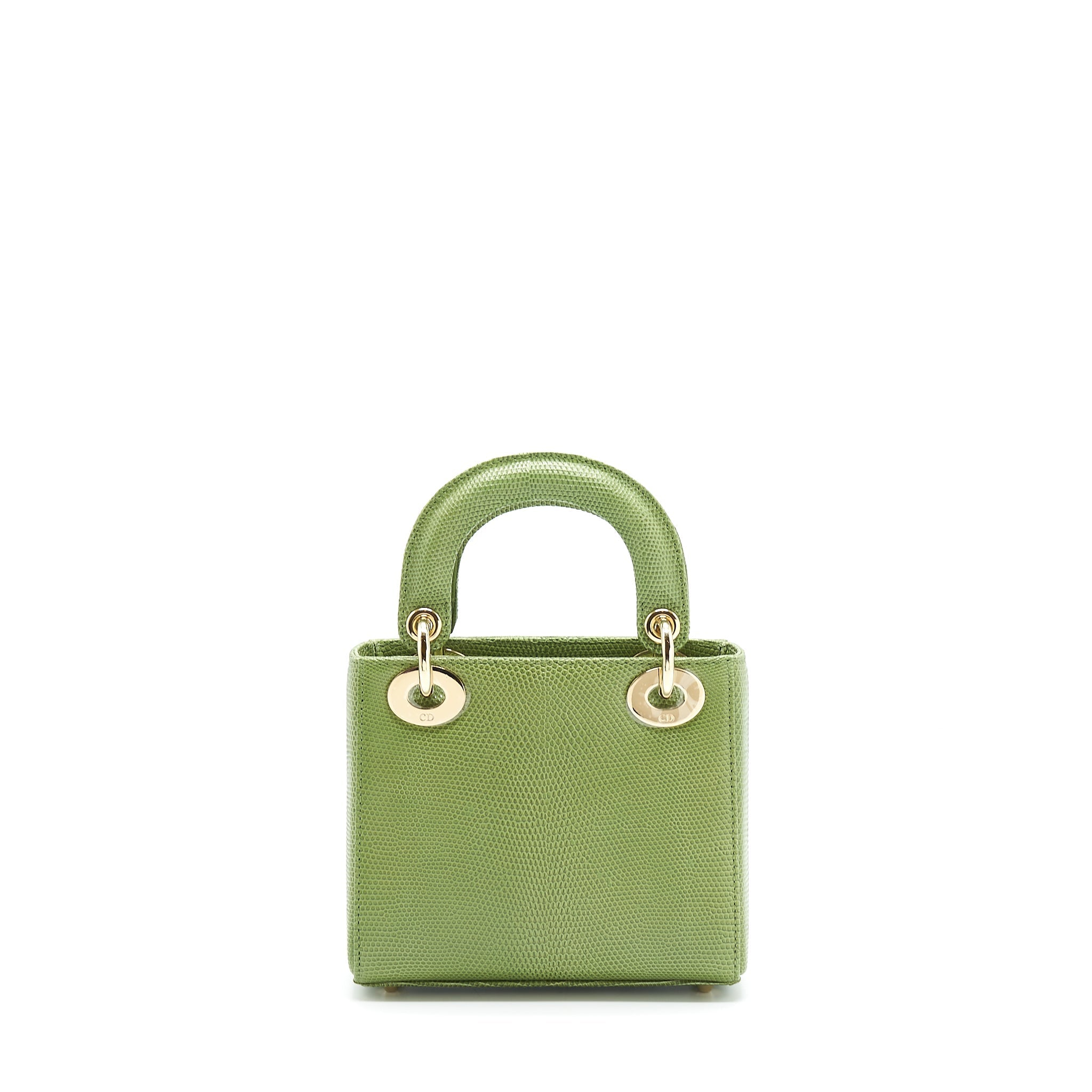 DIOR MINI LADY DIOR LIZARD LIGHT GREEN SHW
