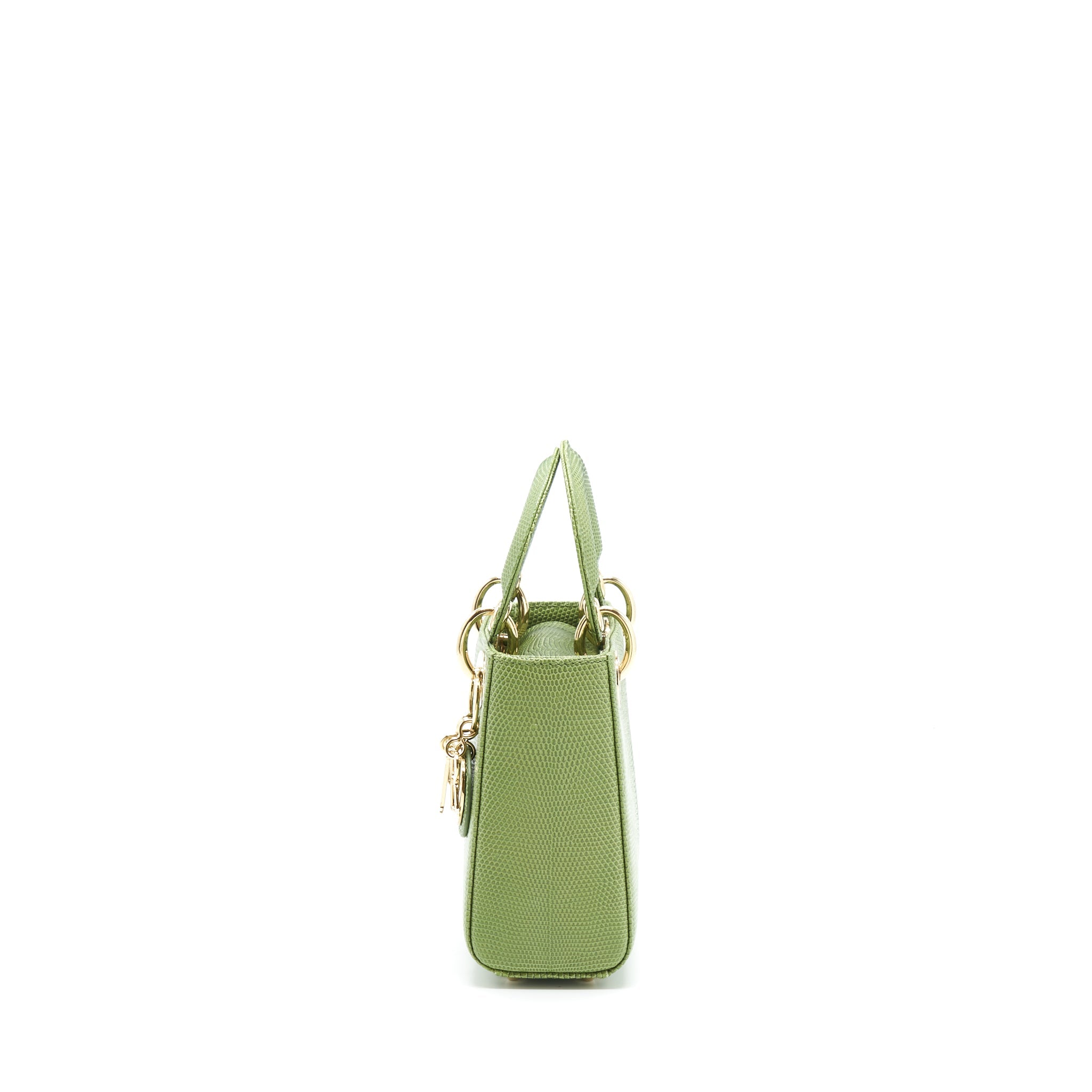 DIOR MINI LADY DIOR LIZARD LIGHT GREEN SHW