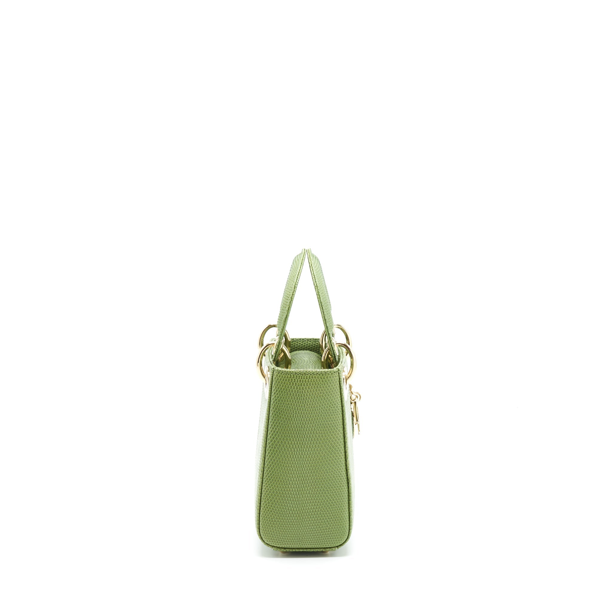 DIOR MINI LADY DIOR LIZARD LIGHT GREEN SHW