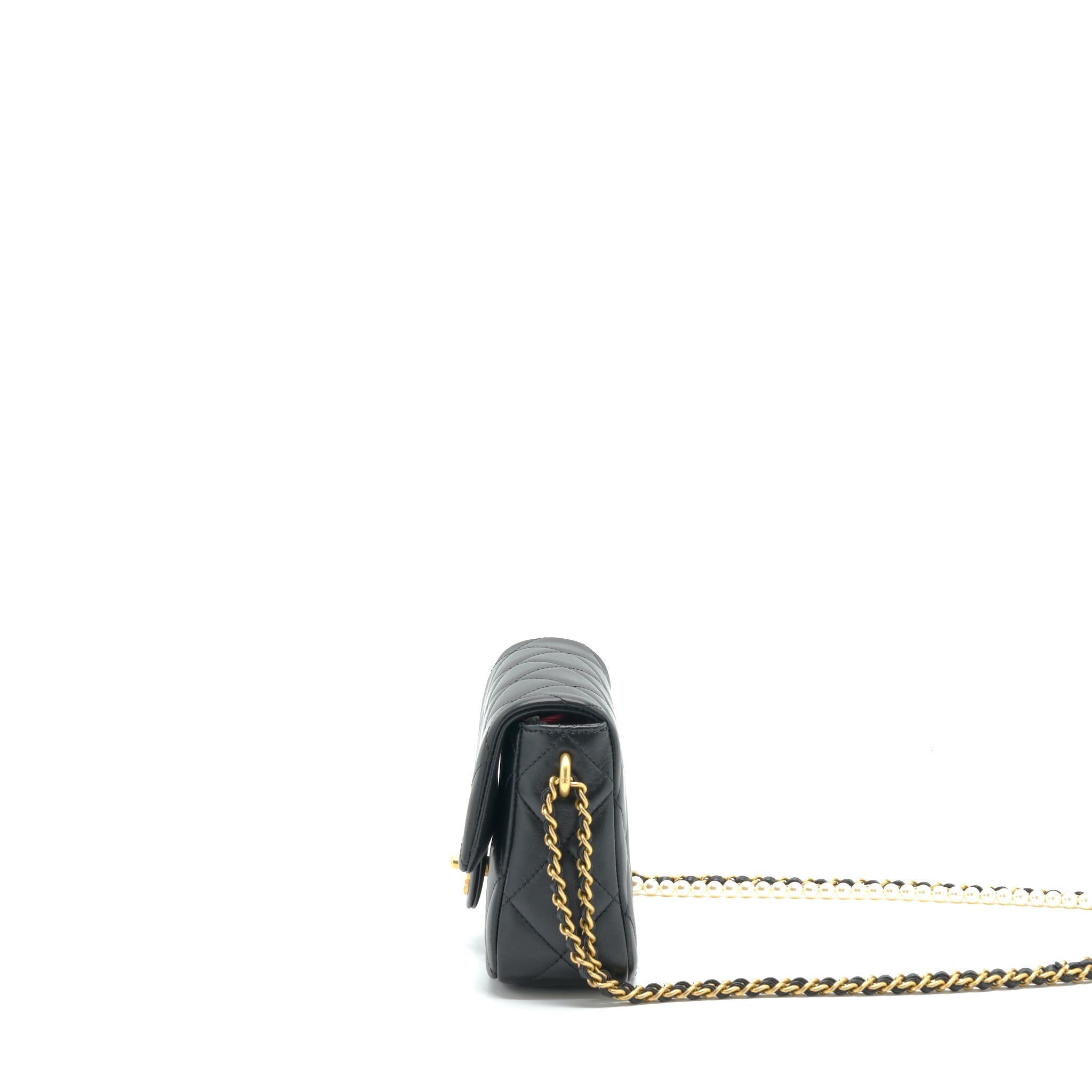 CHANEL MY PERFECT MINI FLAP BAG LAMBSKIN BLACK GHW (MICROCHIP)
