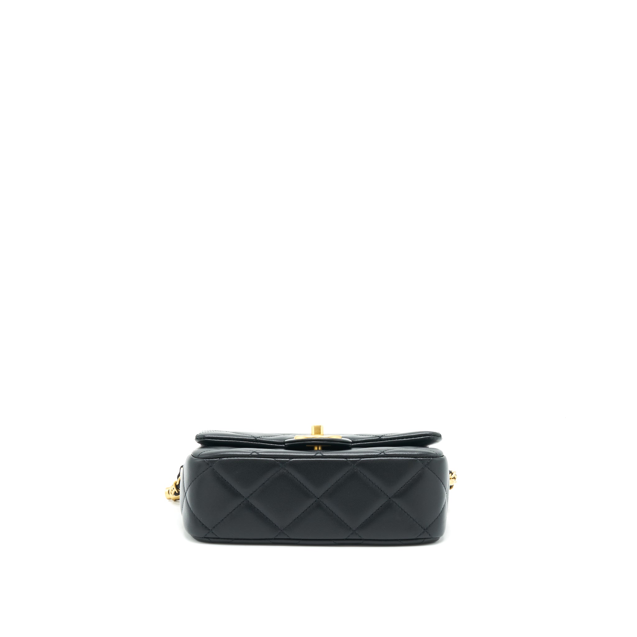 CHANEL MY PERFECT MINI FLAP BAG LAMBSKIN BLACK GHW (MICROCHIP)