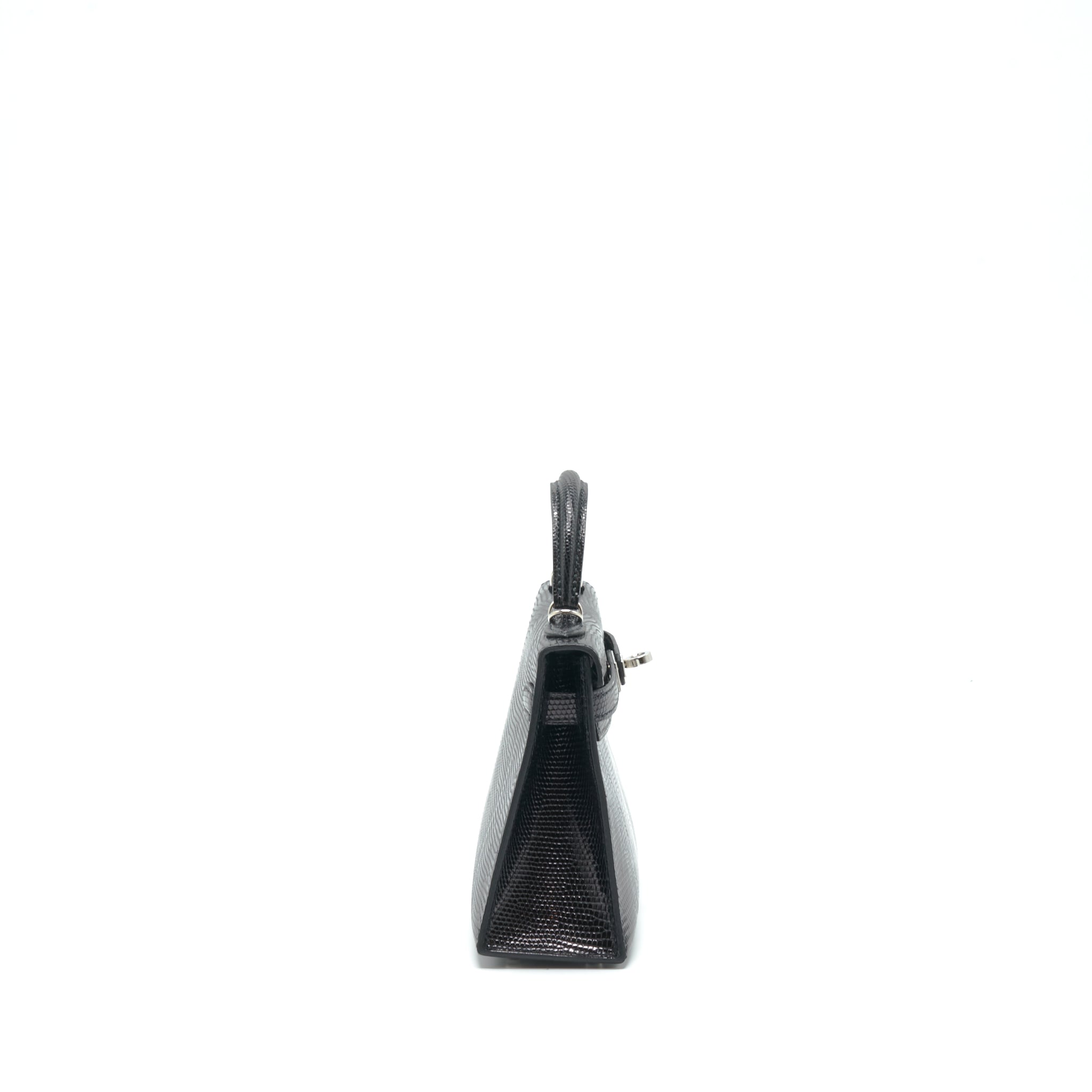 HERMES MINI KELLY 20CM LIZARD BLACK SHW