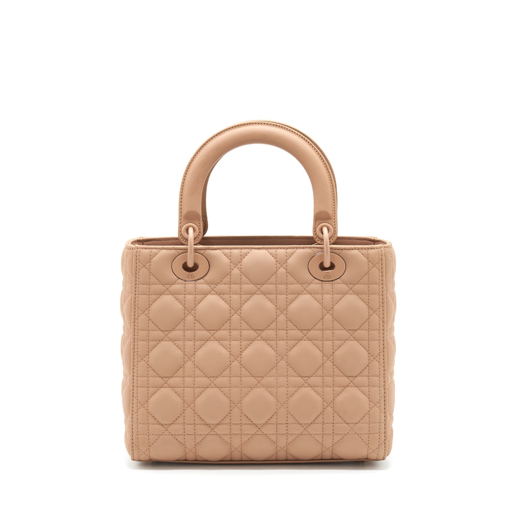 DIOR MEDIUM LADY DIOR BLUSH ULTRAMATTE CANNAGE CALFSKIN BAG