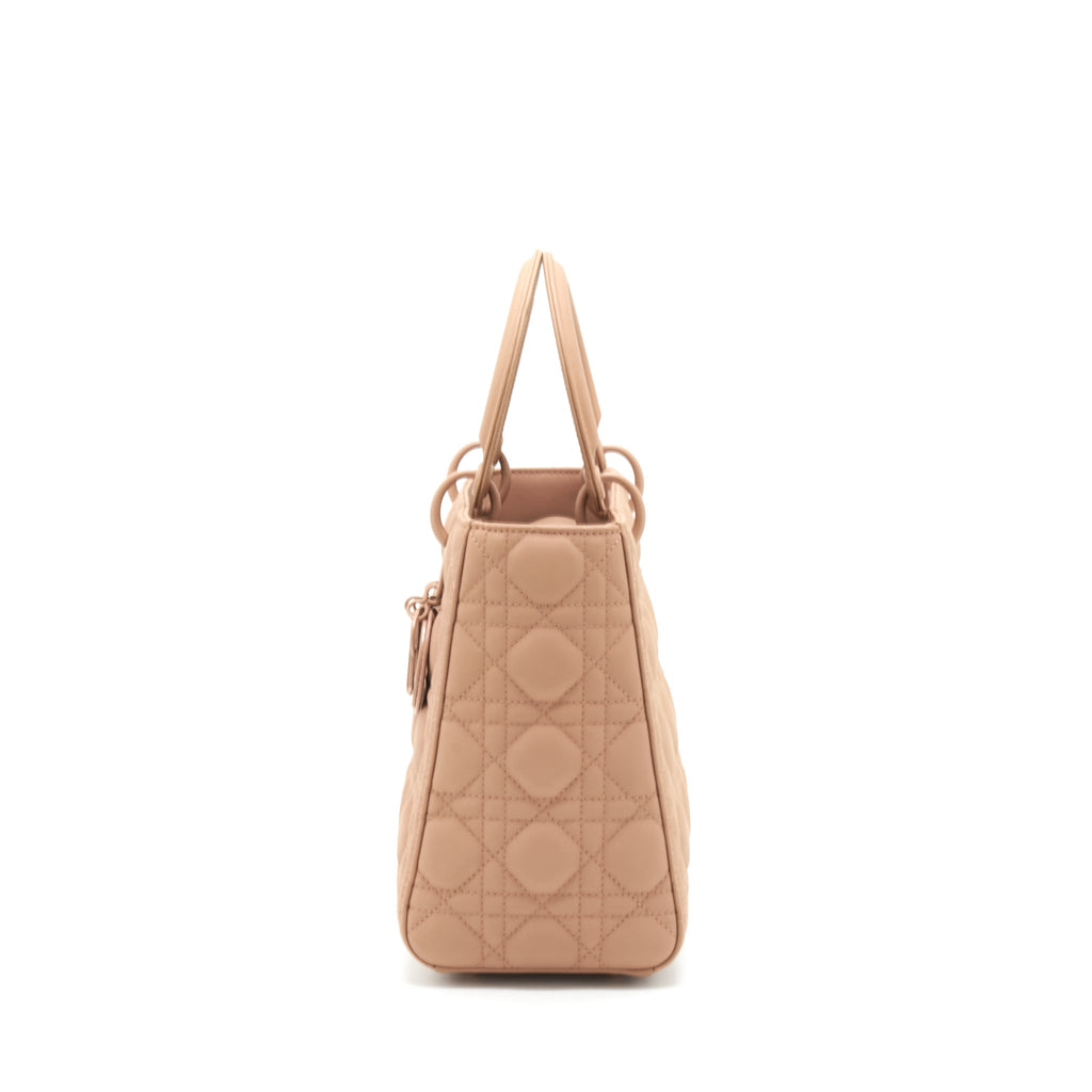 DIOR MEDIUM LADY DIOR BLUSH ULTRAMATTE CANNAGE CALFSKIN BAG