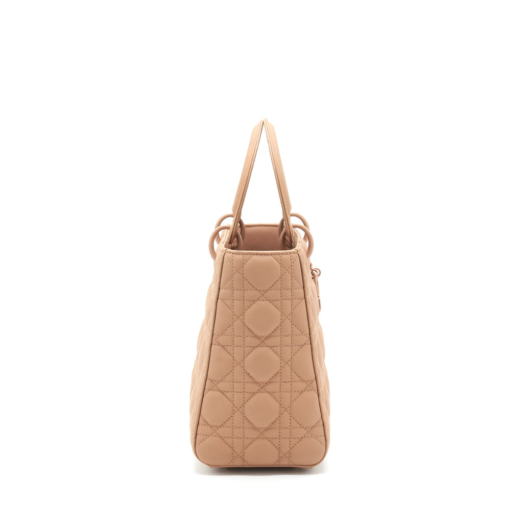 DIOR MEDIUM LADY DIOR BLUSH ULTRAMATTE CANNAGE CALFSKIN BAG