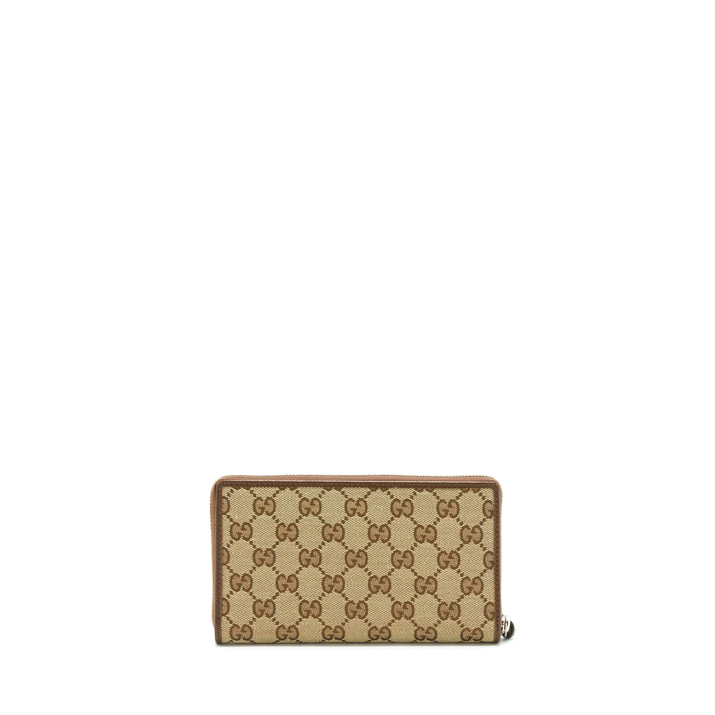 GUCCI X BALENCIAGA BROWN 2021 CLASSIC ZIP LONG WALLET SHW