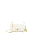 CHANEL PEARL CRUSH MINI RECTANGULAR FLAP BAG LAMBSKIN WHITE GHW (MICROCHIP)