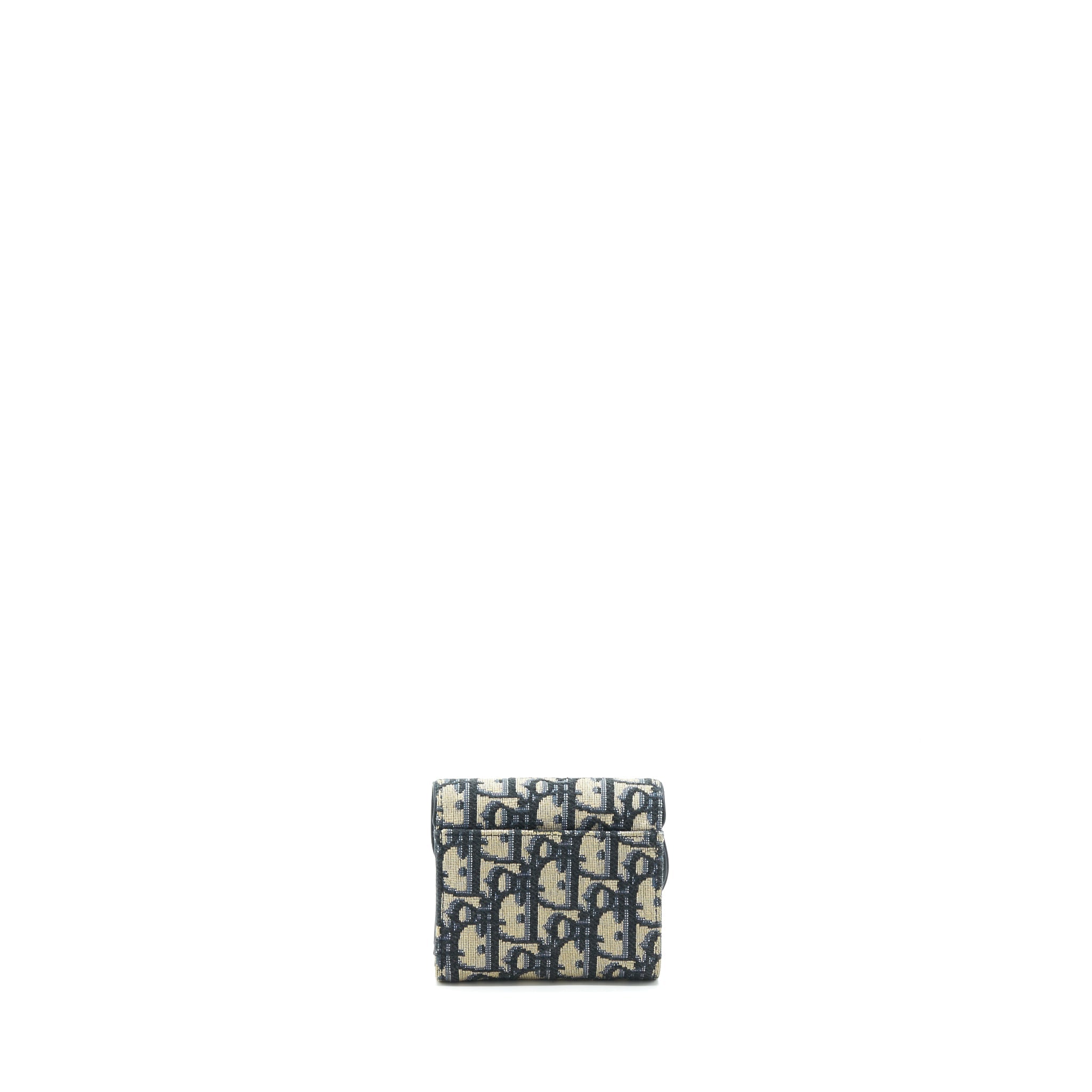 DIOR SADDLE SMALL WALLET BLUE OBLIQUE CANVAS GHW