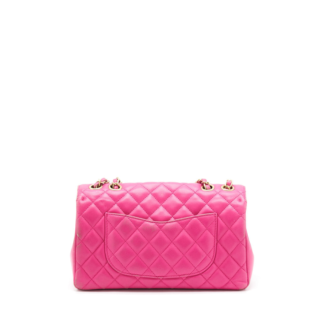 CHANEL QUILTED FLAP BAG LAMBSKIN PINK GHW