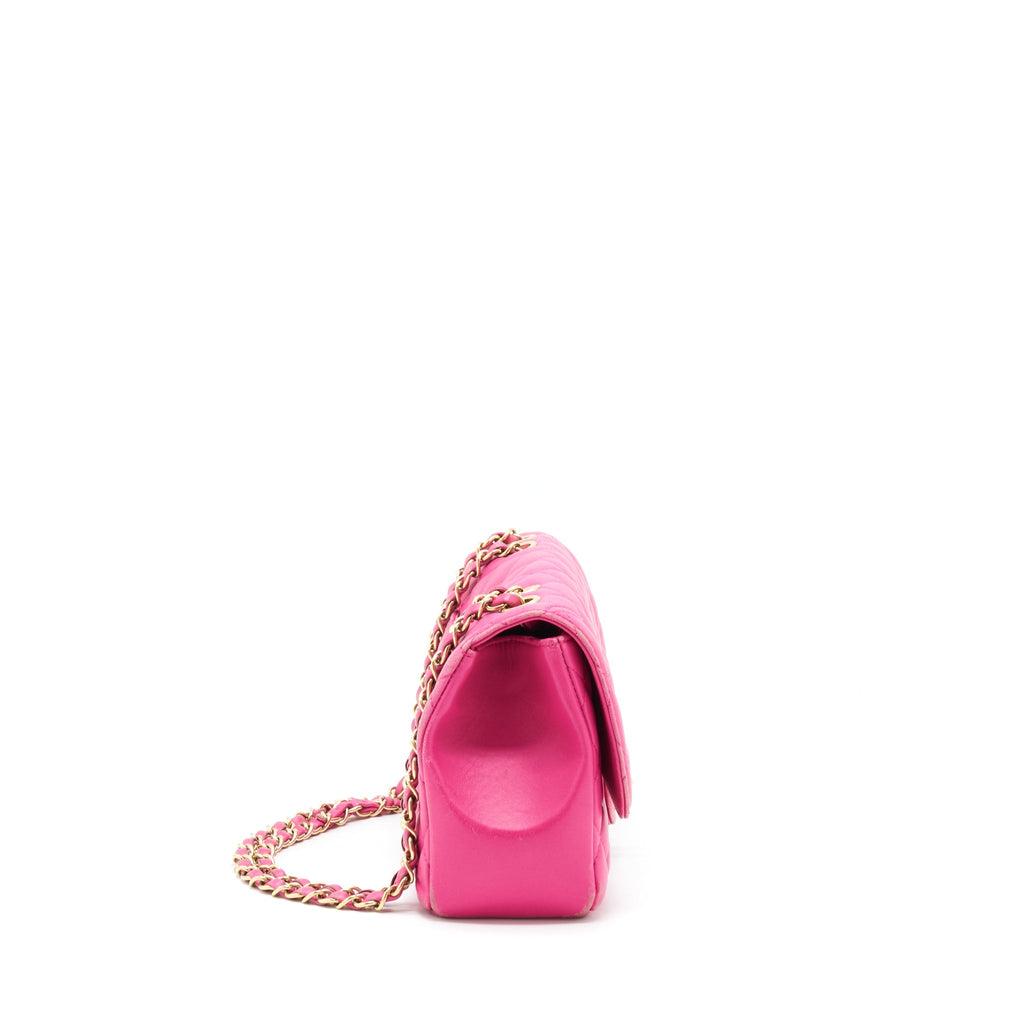 CHANEL QUILTED FLAP BAG LAMBSKIN PINK GHW