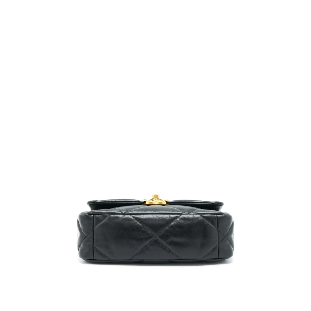 CHANEL SMALL 19 BAG GOATSKIN BLACK WITH GOLD/SLIVER HARDWARE