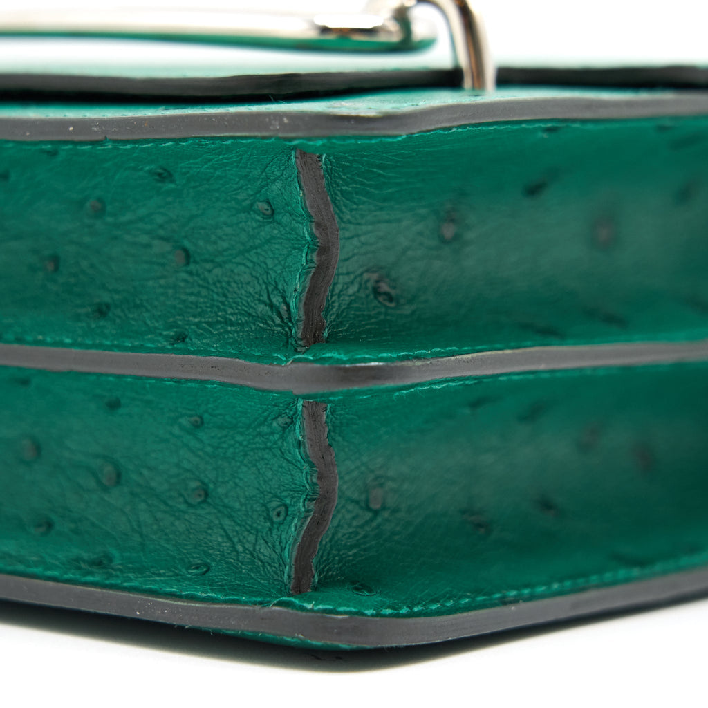 HERMES OSTRICH MINI ROULIS GREEN SHW