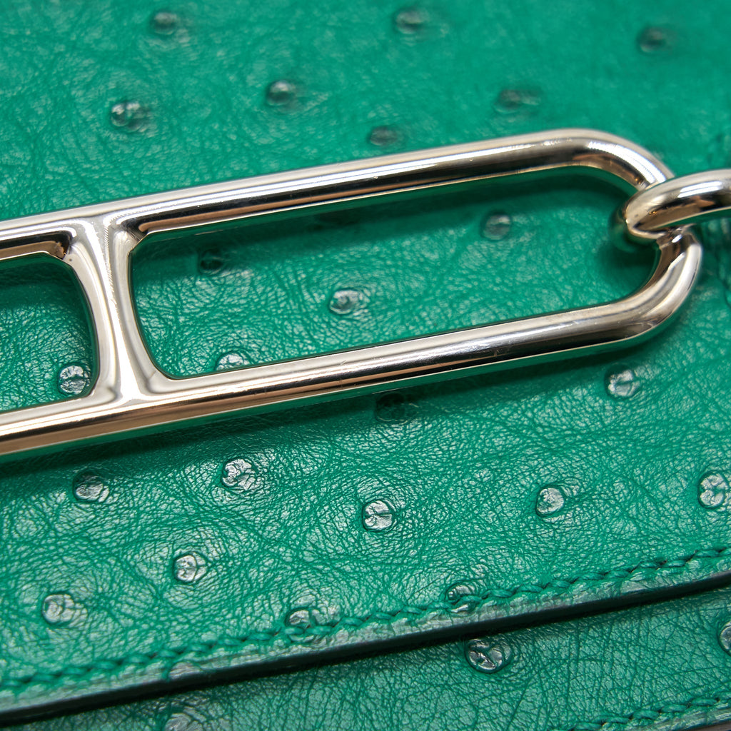 HERMES OSTRICH MINI ROULIS GREEN SHW