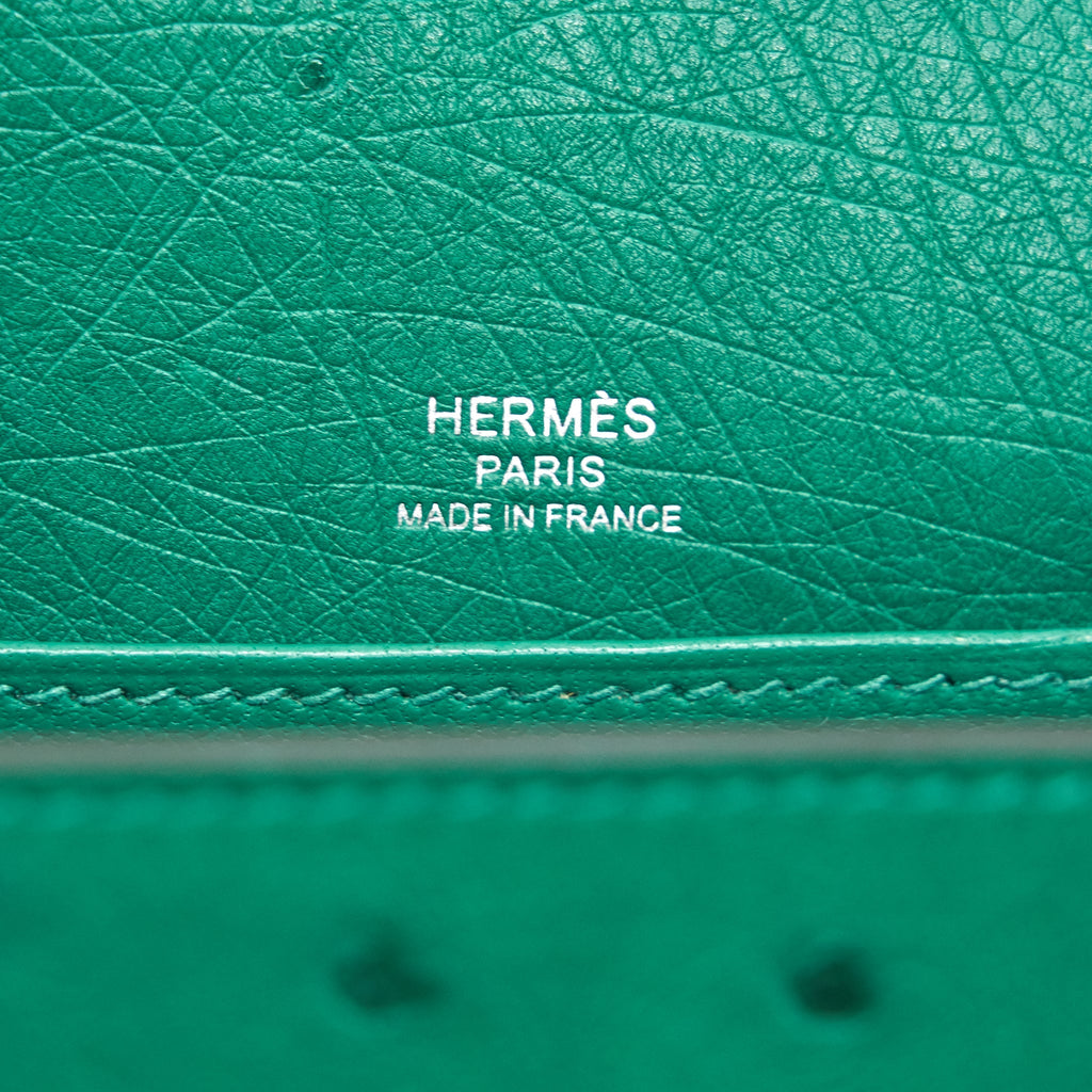 HERMES OSTRICH MINI ROULIS GREEN SHW