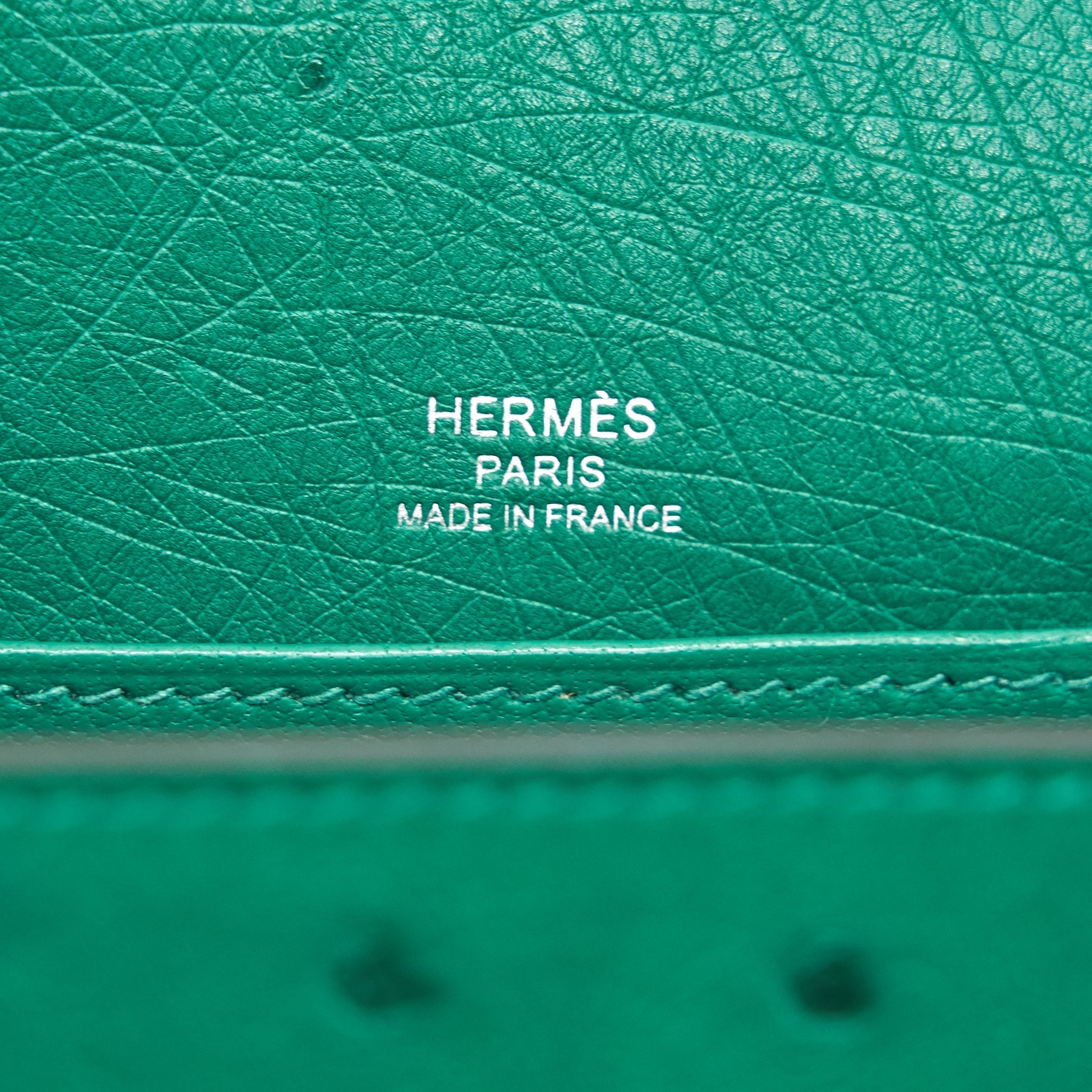 HERMES OSTRICH MINI ROULIS GREEN SHW