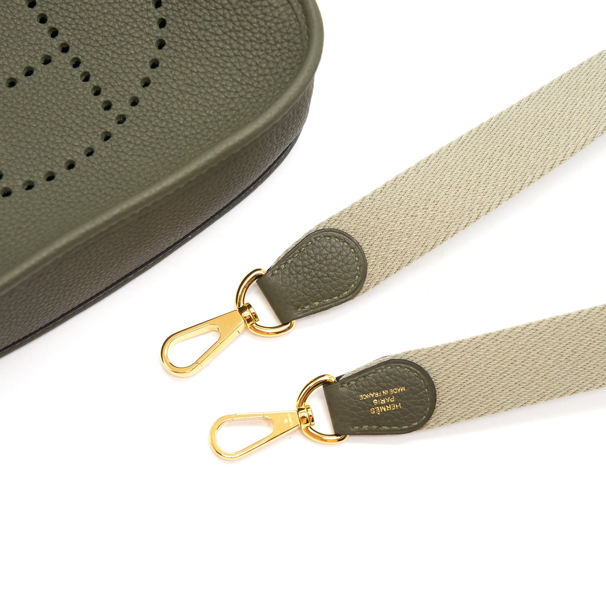 HERMES MINI EVELYNE VERT OLIVE GHW