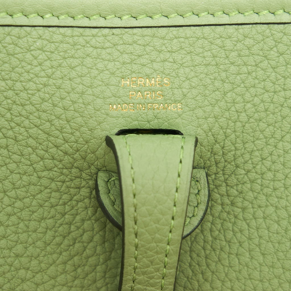HERMES MINI EVELYNE VERT CRIQUT GHW