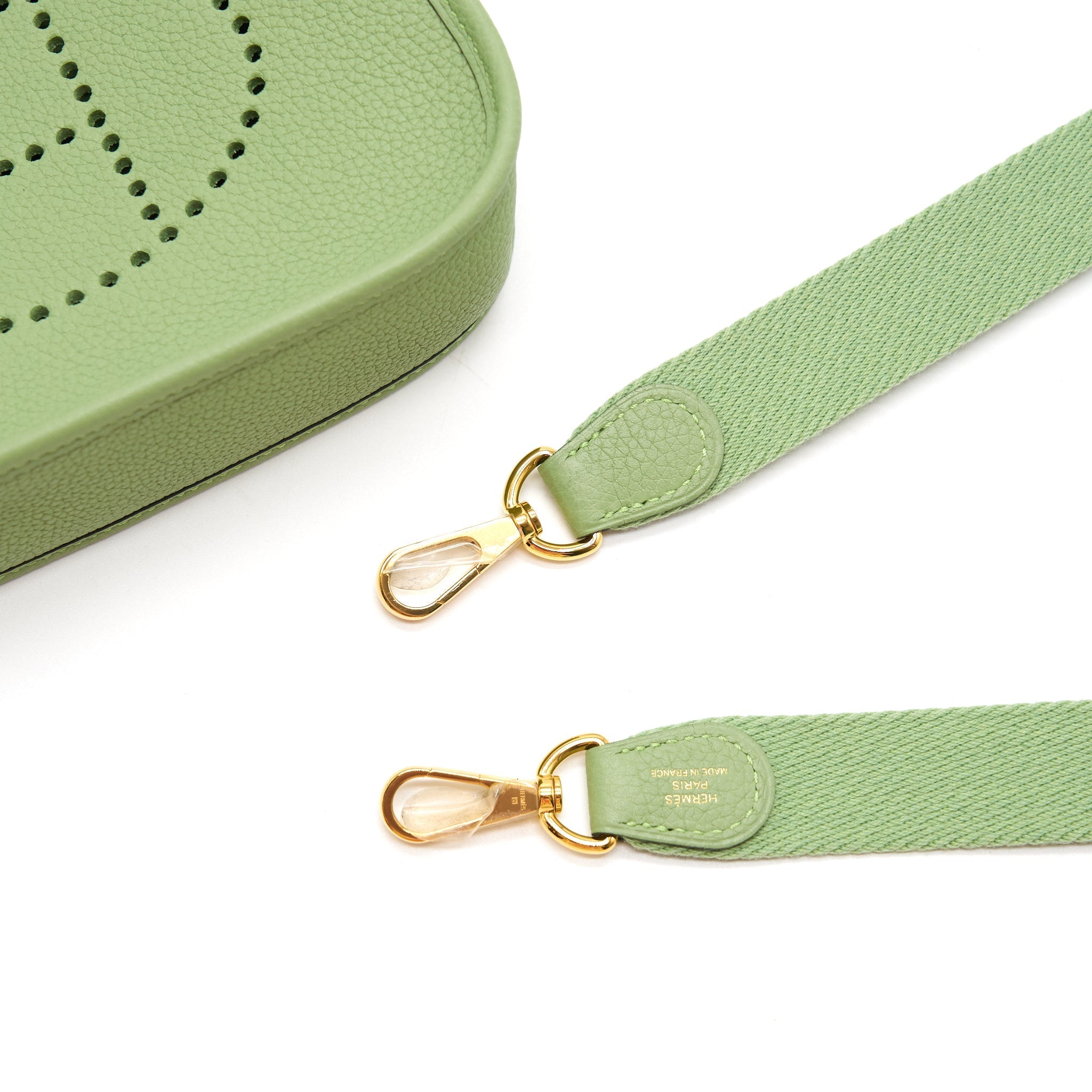 HERMES MINI EVELYNE VERT CRIQUT GHW