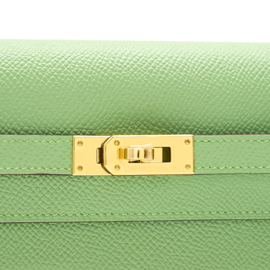 HERMES KELLY TO GO VERT CRIQUET GHW