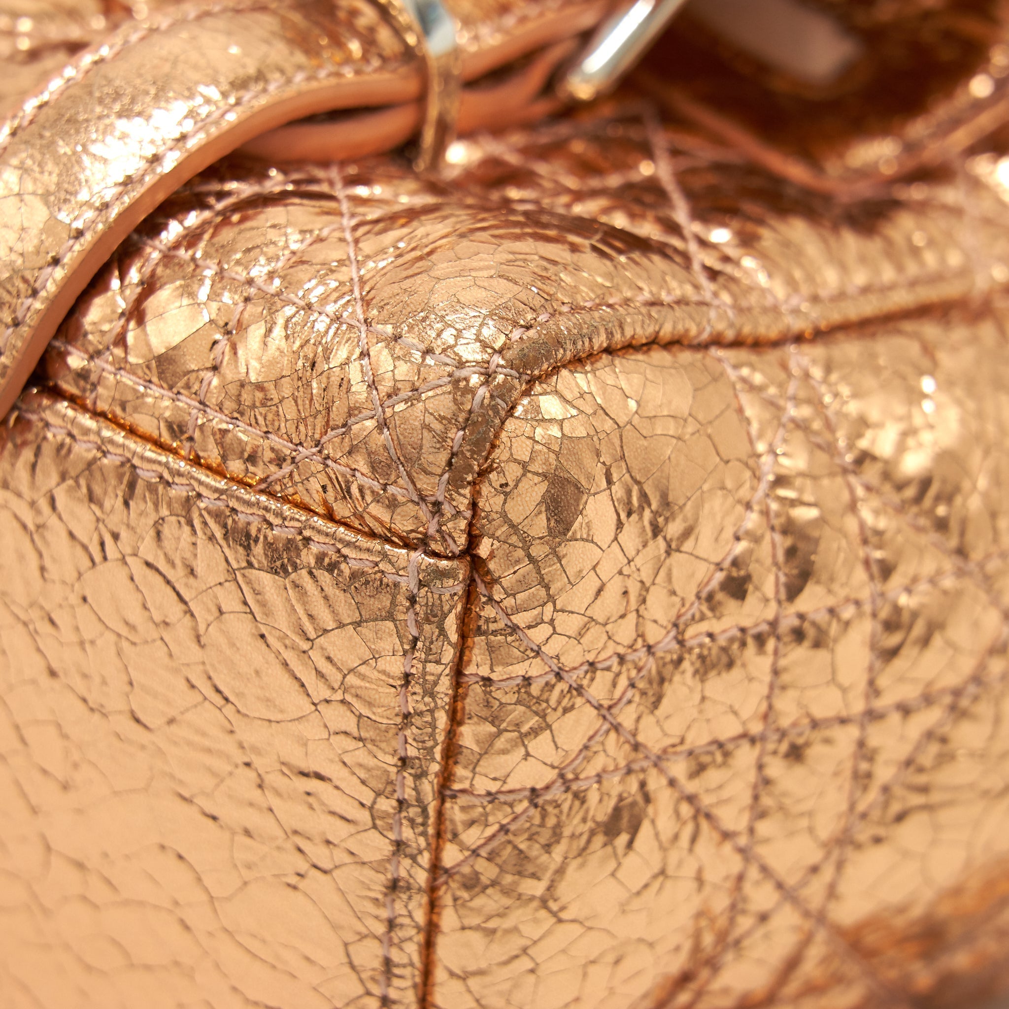 DIOR MINI BACKPACK LAMBSKIN METALLIC CHAMPAGNE