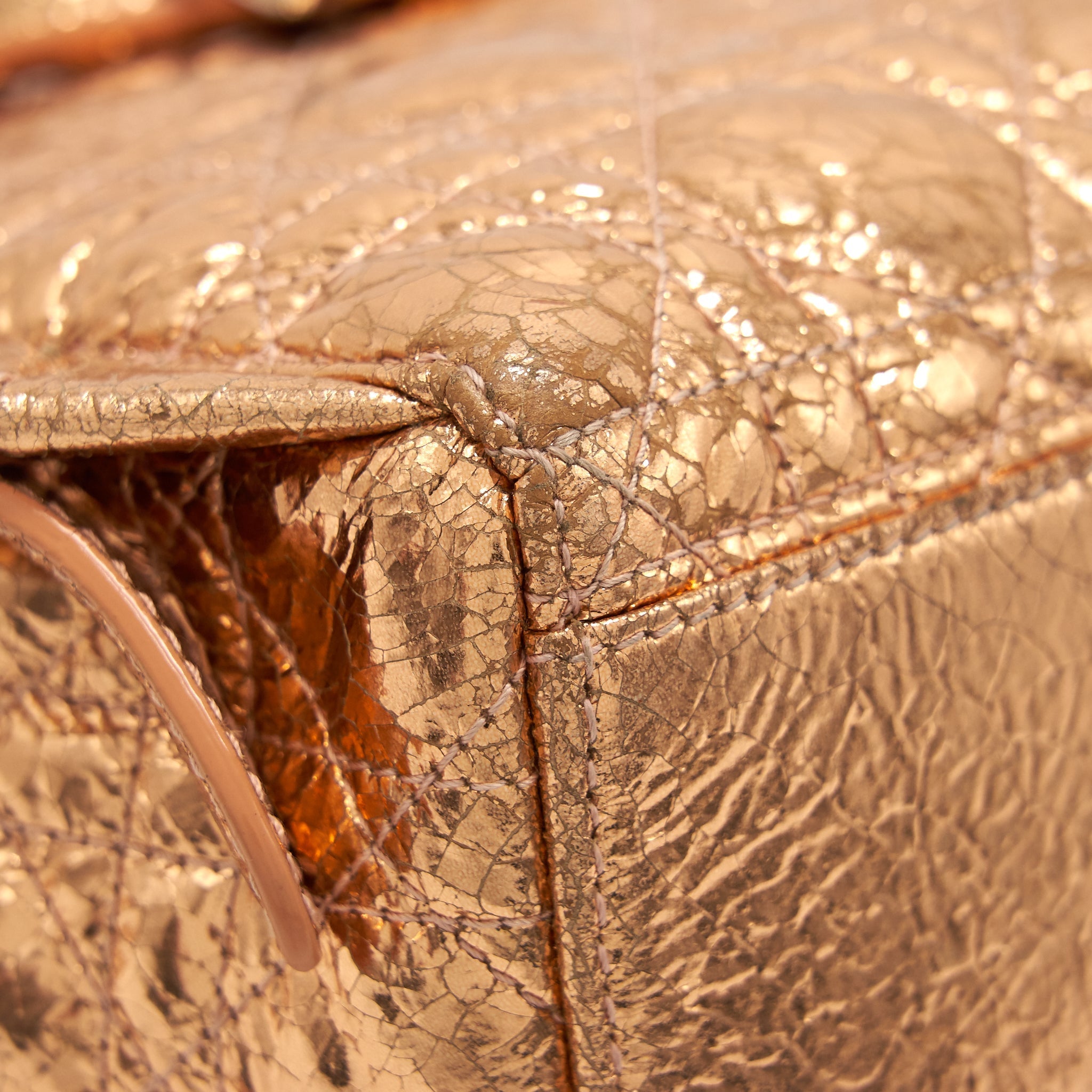 DIOR MINI BACKPACK LAMBSKIN METALLIC CHAMPAGNE