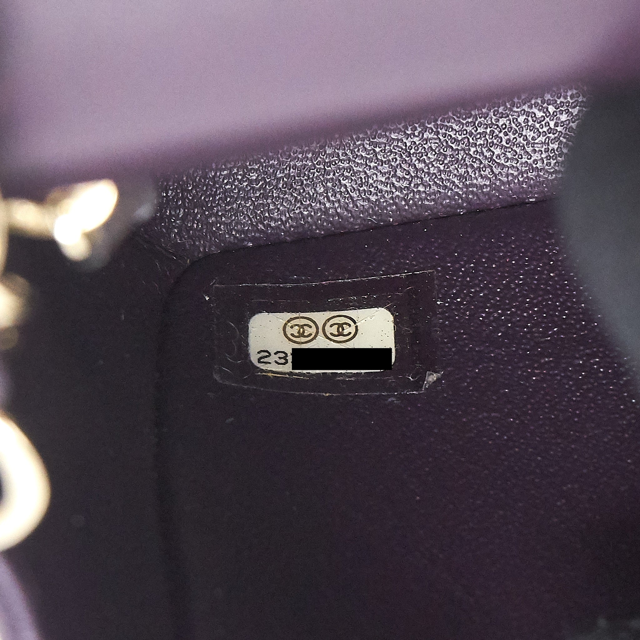 CHANEL MINI RECTANGULAR FLAP BAG LAMBSKIN 16B DARK PURPLE LGHW