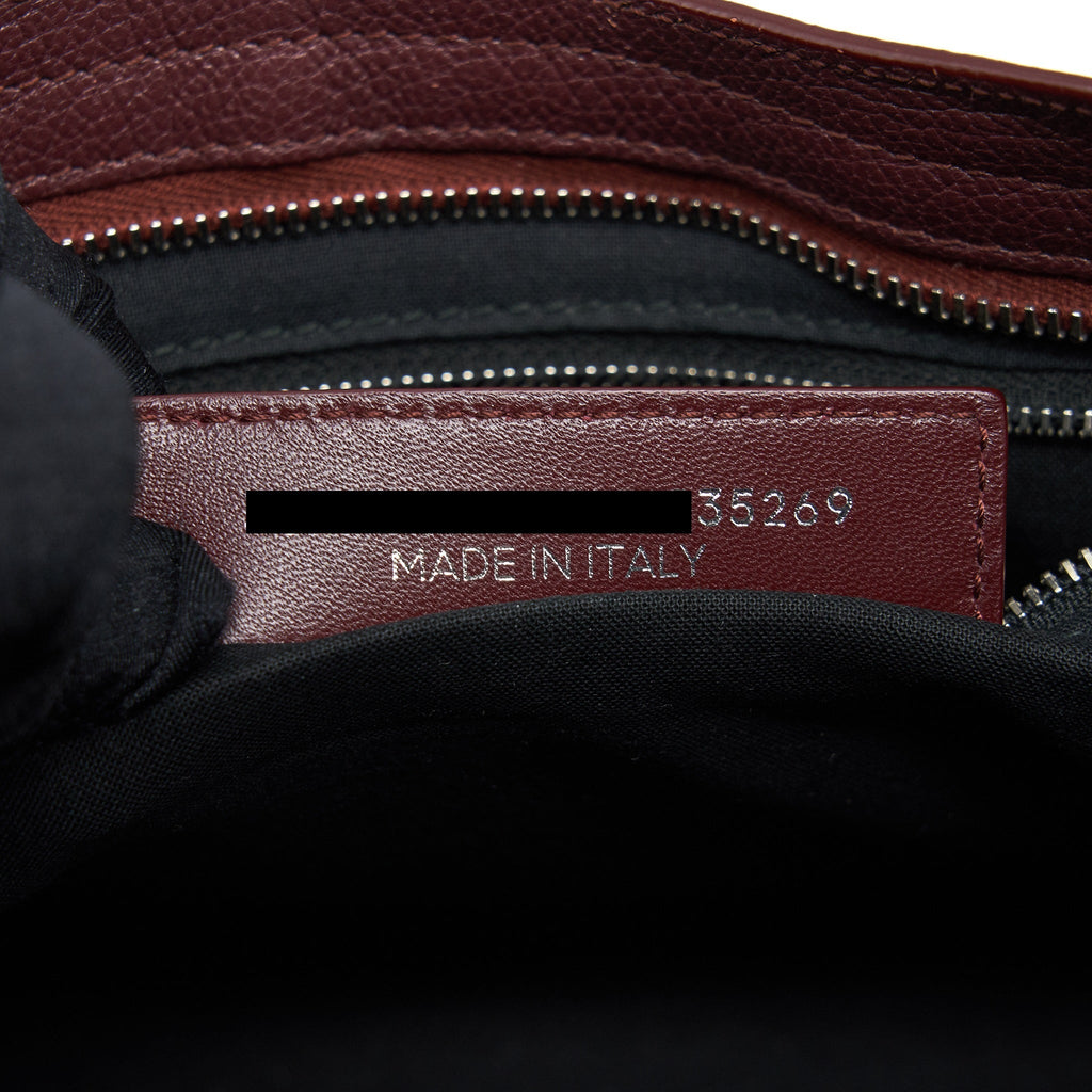 BALENCIAGA SMALL CITY EDGE BURGUNDY SHW