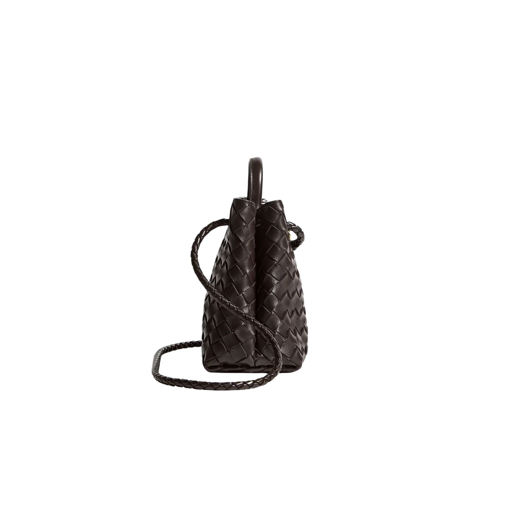 BOTTEGA VENETA SMALL ANDIAMO BAG LAMBSKIN BROWN GHW