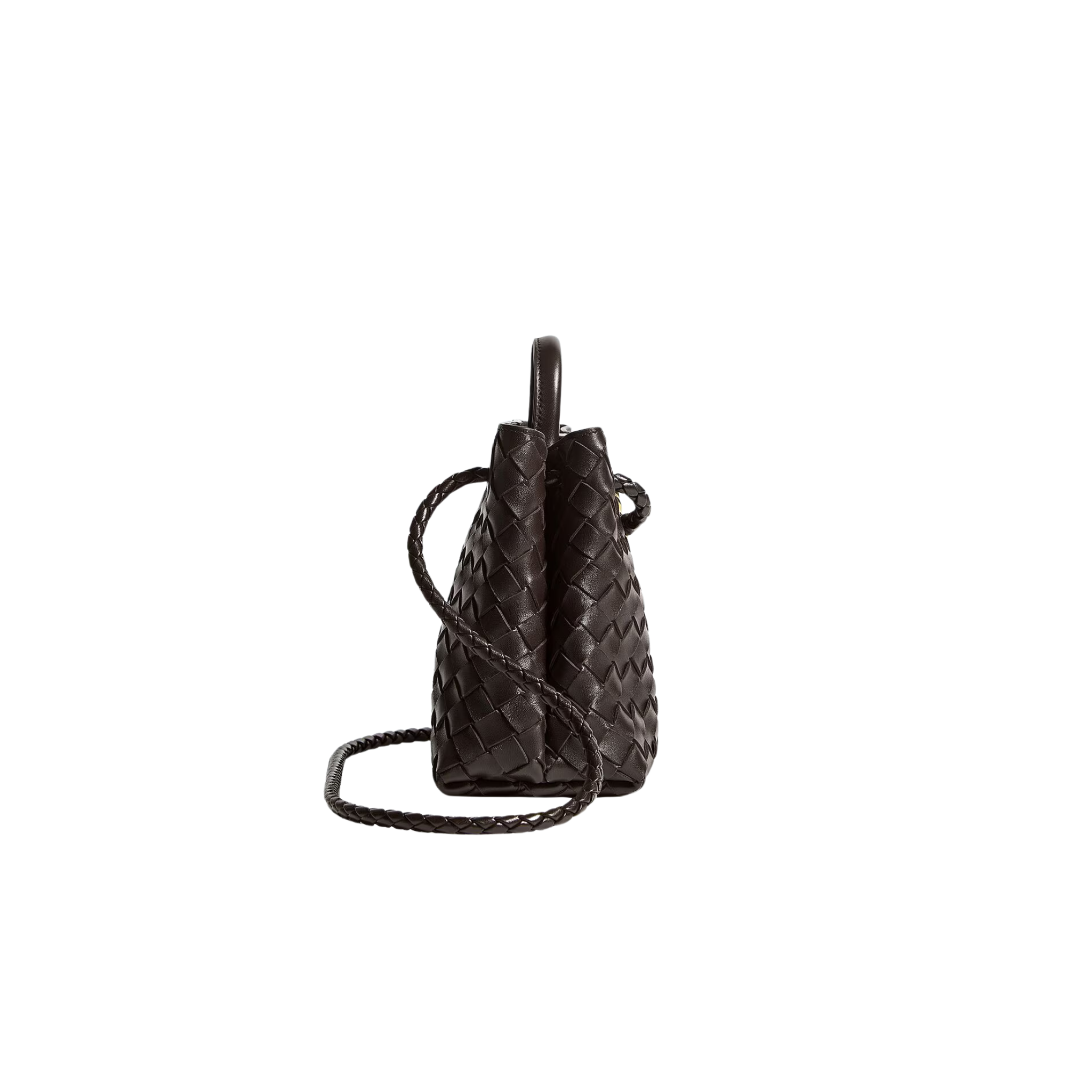 BOTTEGA VENETA SMALL ANDIAMO BAG LAMBSKIN BROWN GHW