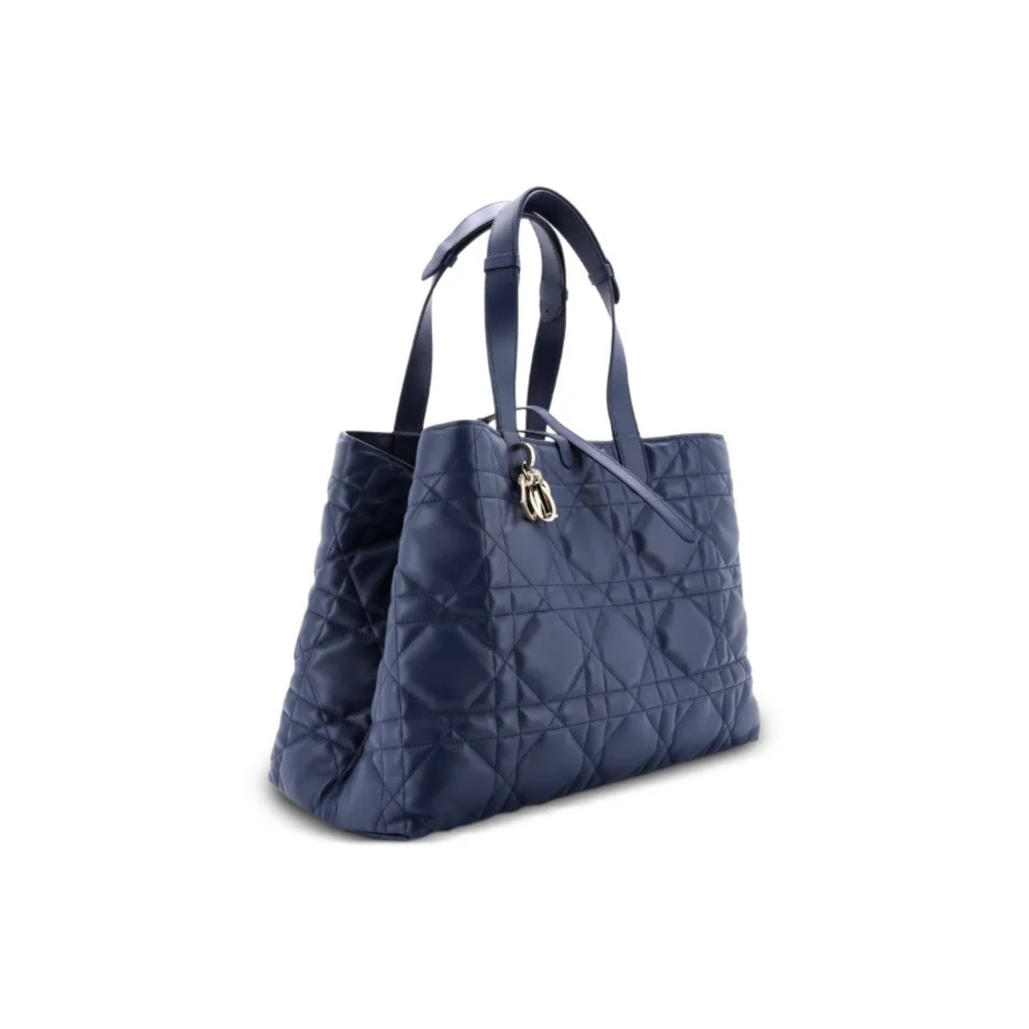 DIOR MEDIUM DIOR TOUJOURS TOTE BAG CALFSKIN NAVY BLUE LGHW