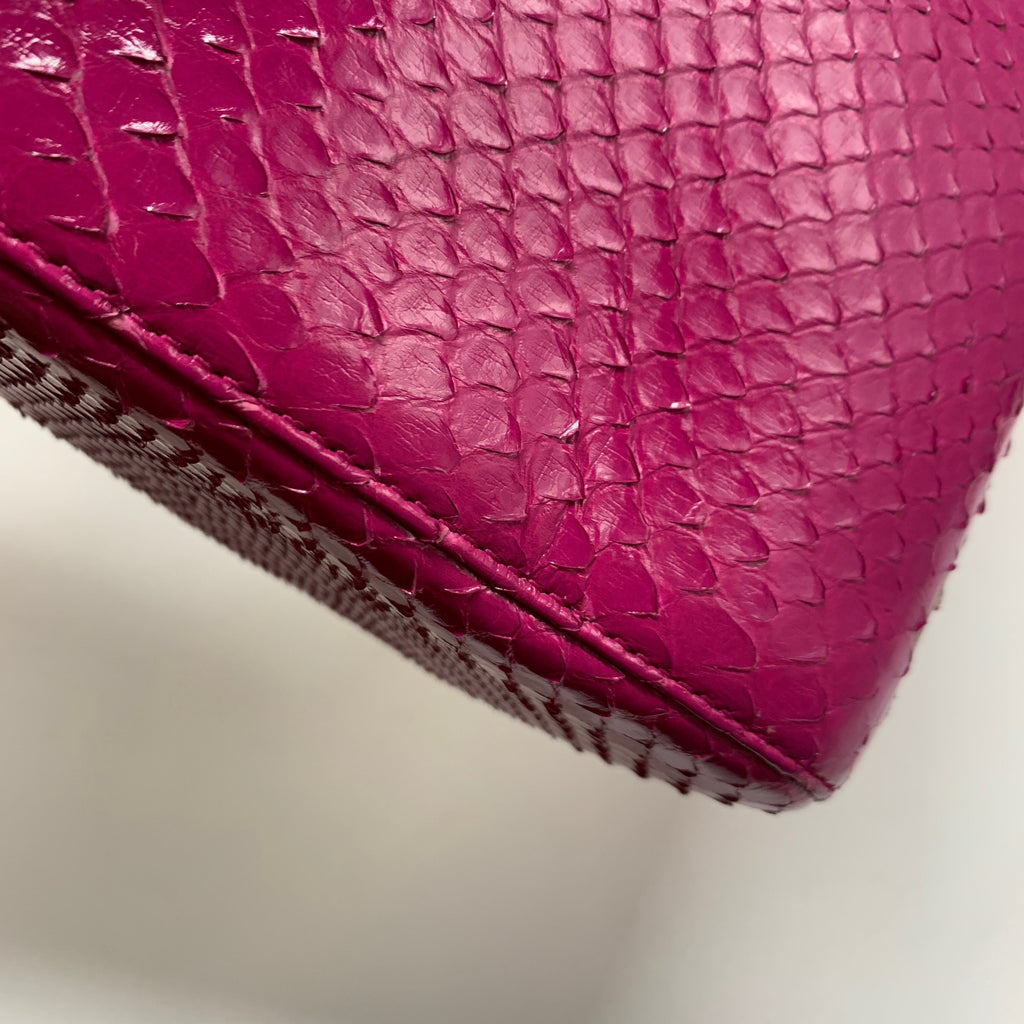 DIOR PYTHON MEDIUM LADY DIOR BAG PLUM PINK SHW