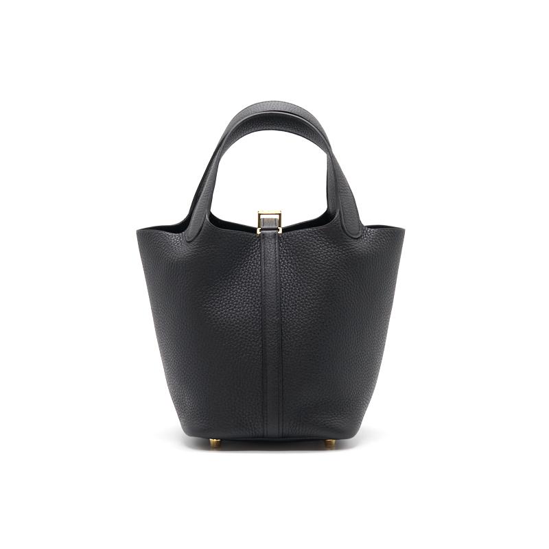 HERMES PICOTIN LOCK 18 BLACK GHW