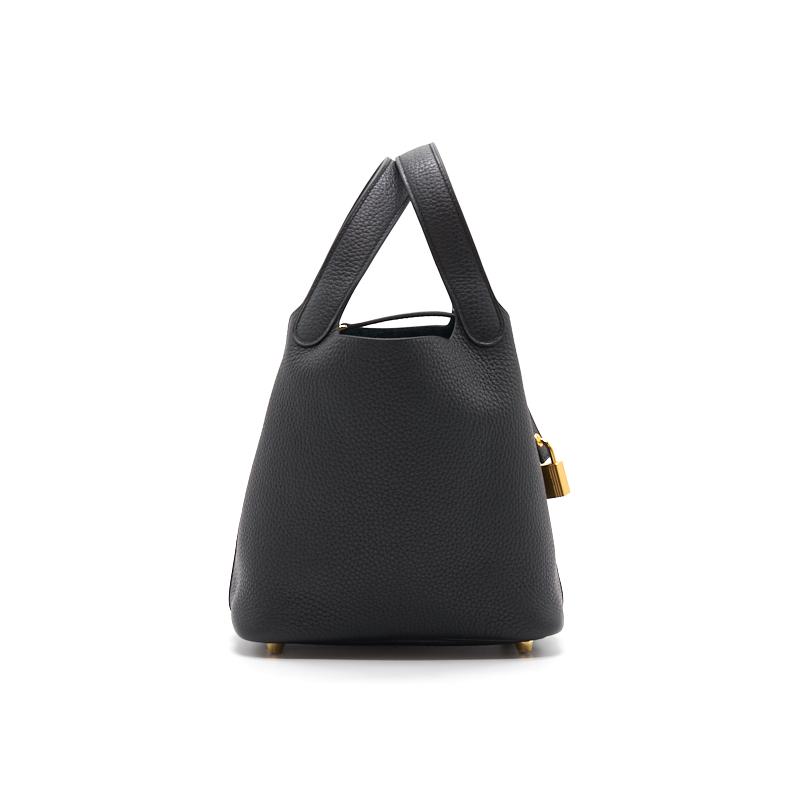HERMES PICOTIN LOCK 18 BLACK GHW
